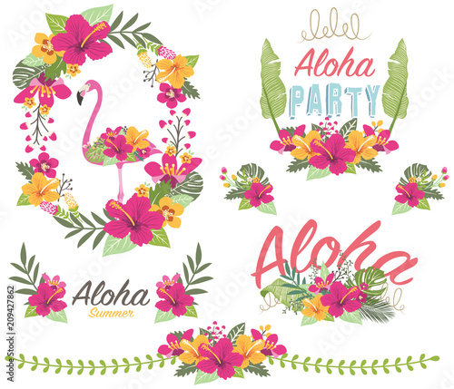 Aloha Floral Flamingo