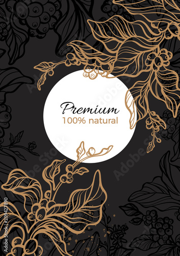 Vector luxury template of coffee tree