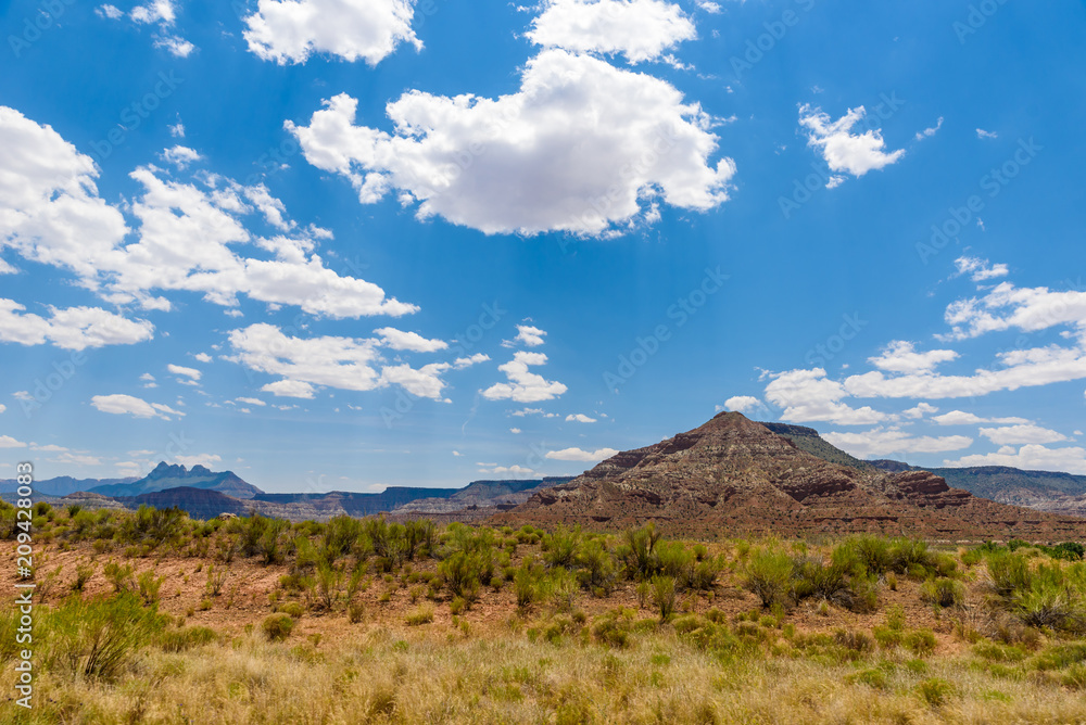 Landscape scenery at the Zion National Park, beautiful colors of rock formation in Utah - USA Landscape scenery at the Zion National Park, beautiful colors of rock formation in Utah - USA