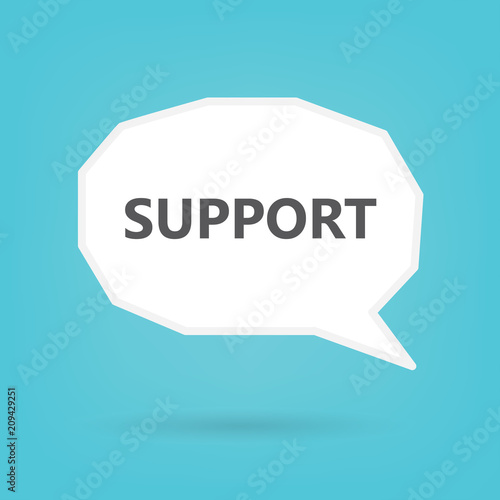support written on speech bubble- vector illustration