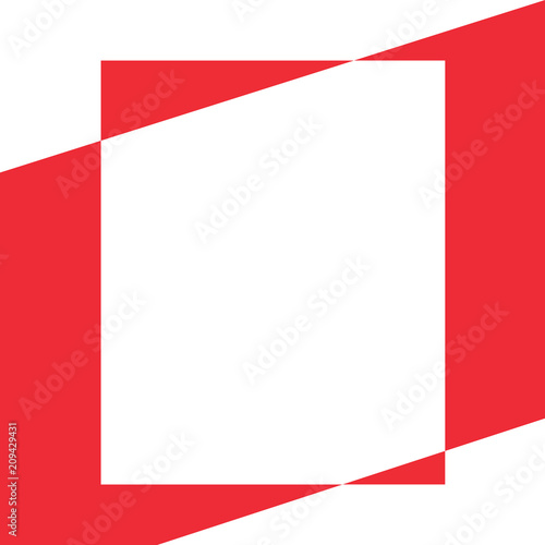 white and red geometric template- vector illustration