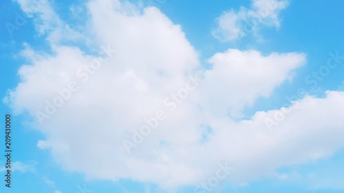 Many big clouds and azure sky background.The atmosphere in the blue sky with copy space .The weather is clear today.meteorology