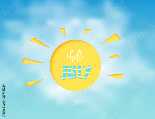 Hello May card. Vector illustration.