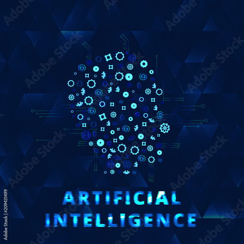 Artificial Intelligence. AI letters. Vector illustration.