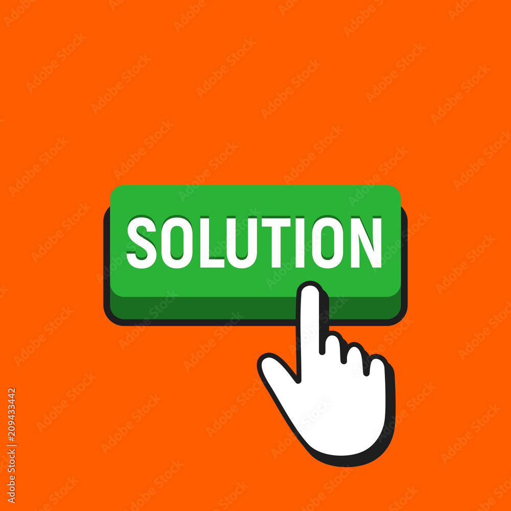 Hand Mouse Cursor Clicks the Solution Button. Hand Mouse Cursor Clicks the Solution Button.