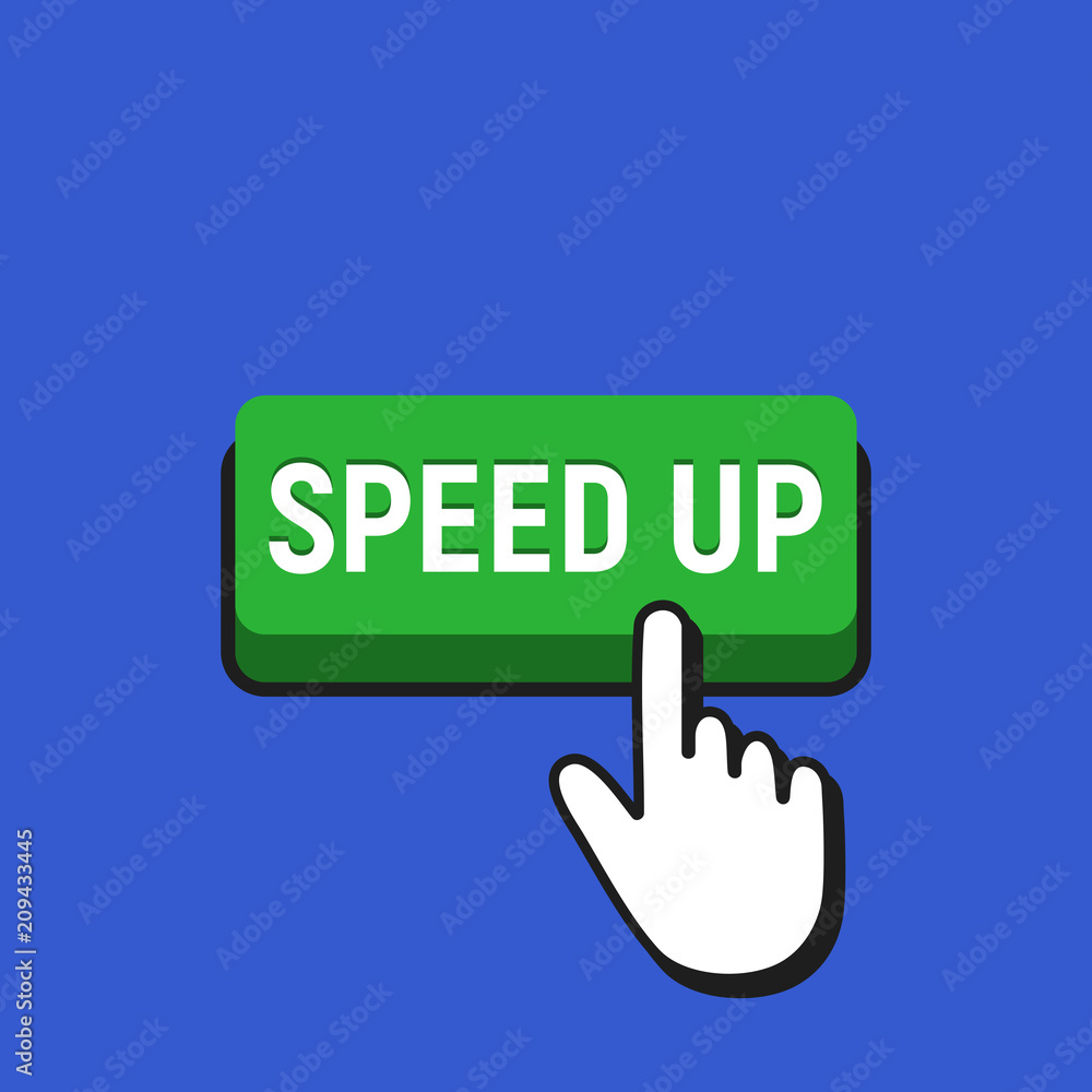 Hand Mouse Cursor Clicks the Speed Up Button. Hand Mouse Cursor Clicks the Speed Up Button.