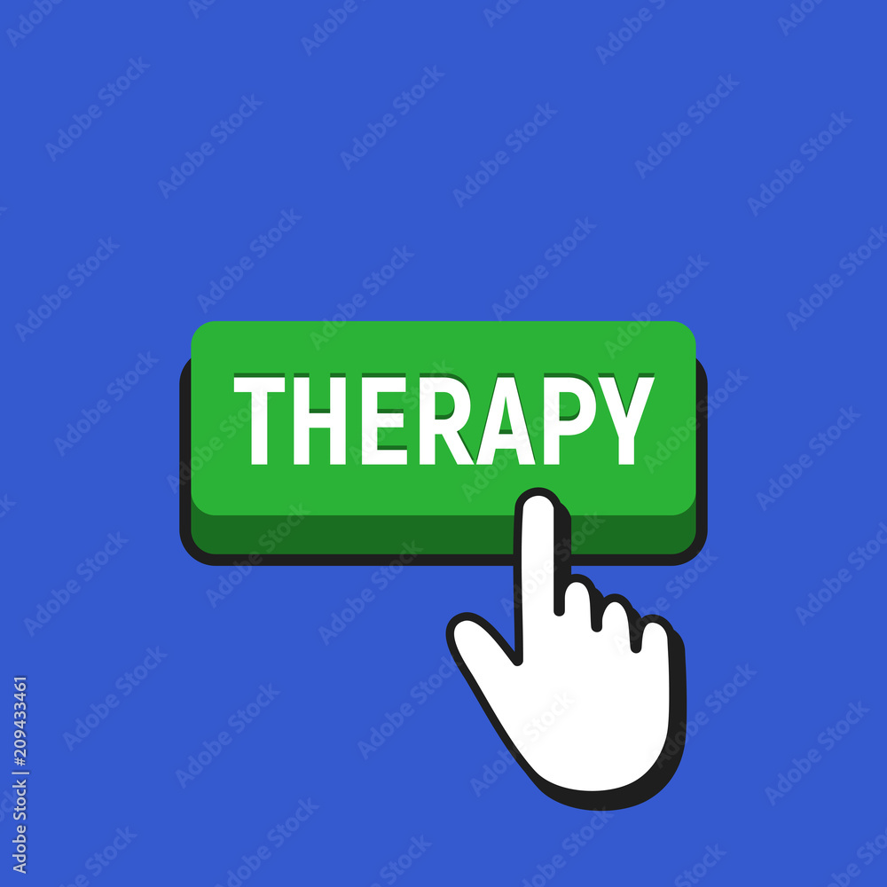 Hand Mouse Cursor Clicks the Therapy Button. Hand Mouse Cursor Clicks the Therapy Button.
