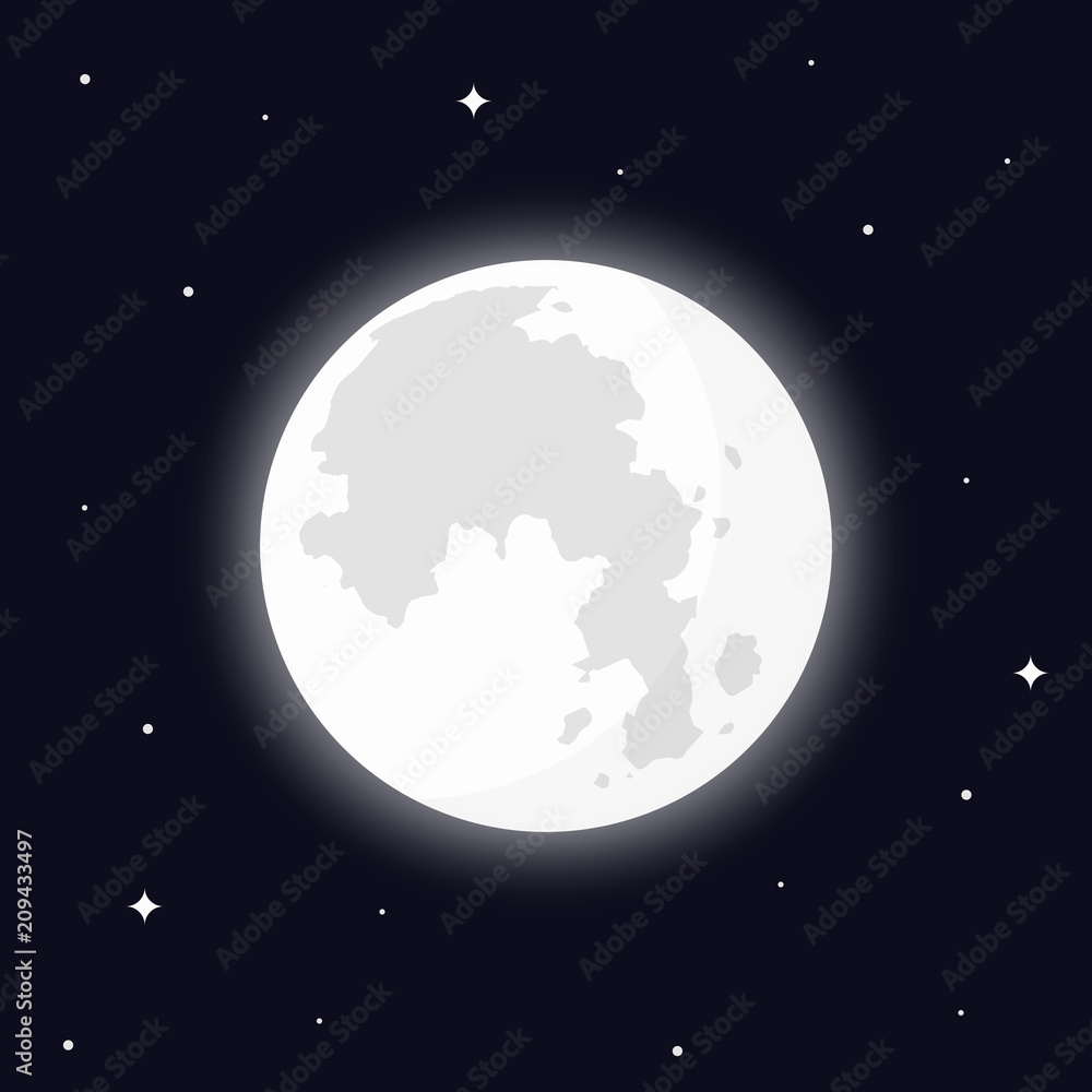 Full moon, surrounded by stars. Full moon, surrounded by stars.