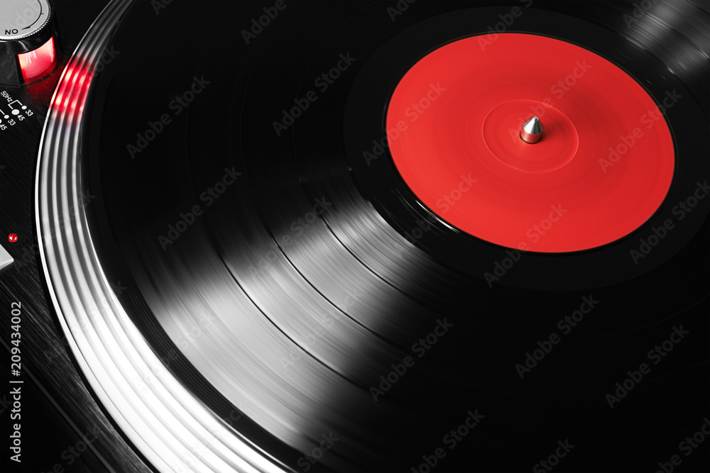 Record player playing vinyl Record player playing vinyl