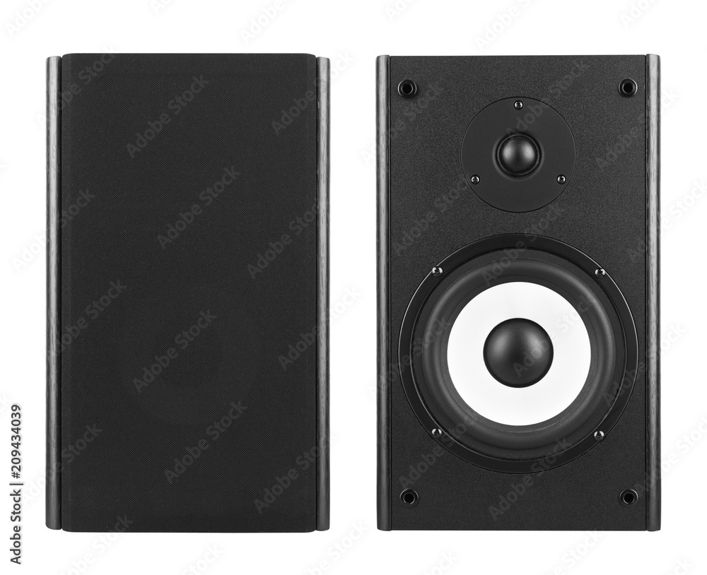 Fototapeta premium Wood Loud Speakers on White