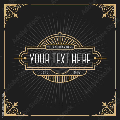 Vintage line frame design for labels
