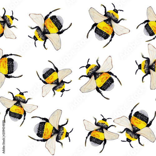 bee watercolour pattern