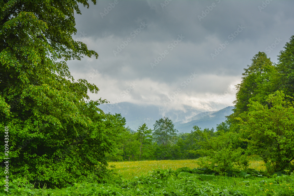 Obraz premium Beautiful scenery on a cloudy day.