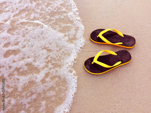 Sandals in the beach.