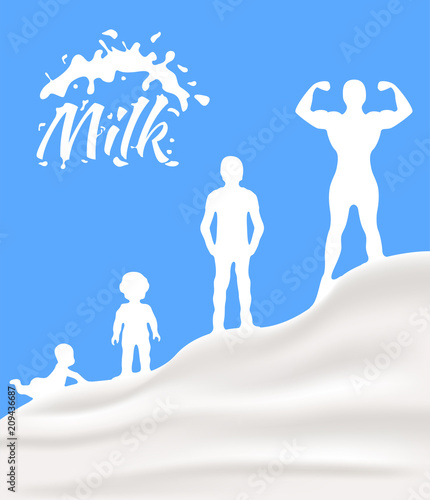 milk and cream vector / human growth