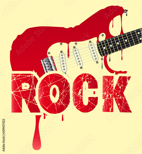 Sticker Plakat Melting Electric Rock Guitar