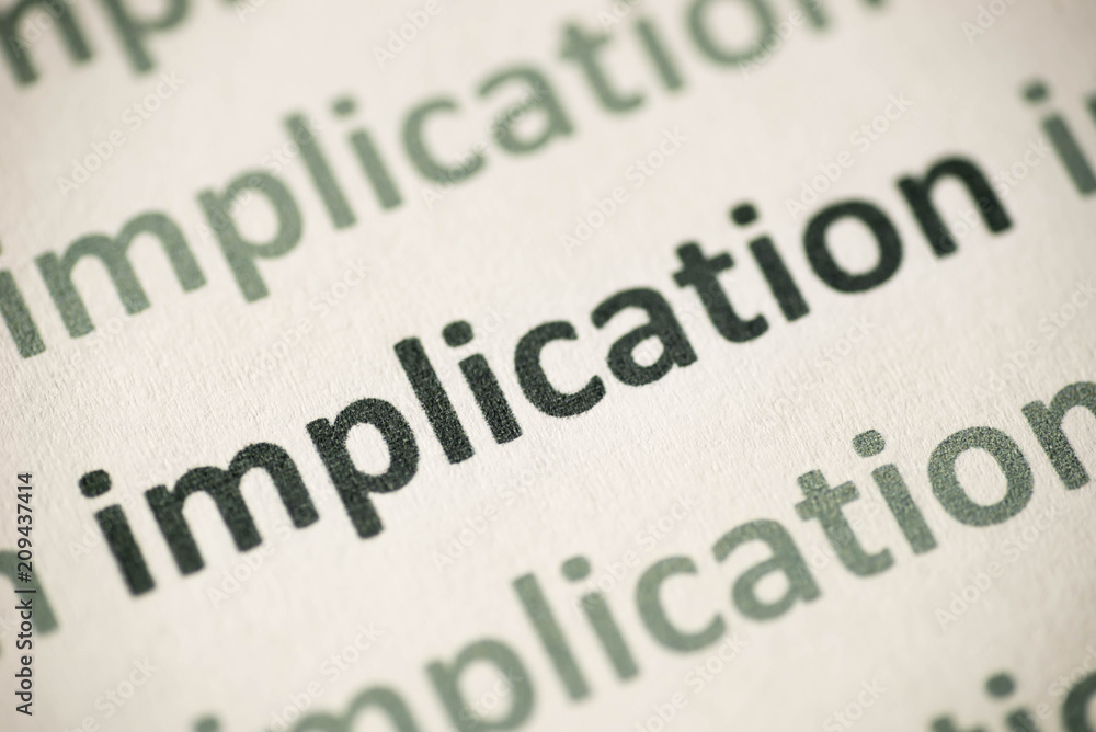 word implication printed on paper macro word implication printed on paper macro