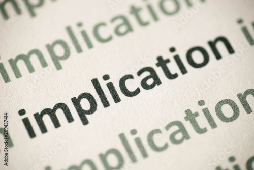 word implication printed on paper macro
