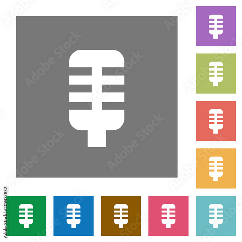Microphone square flat icons