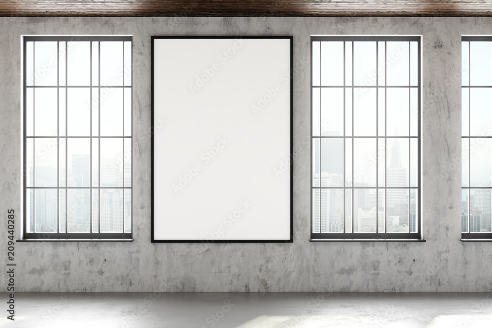 Modern interior with billboard frame Modern interior with billboard frame