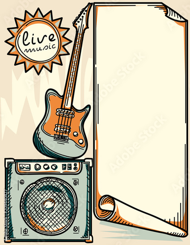 Live music - guitar and amplifier, musical design