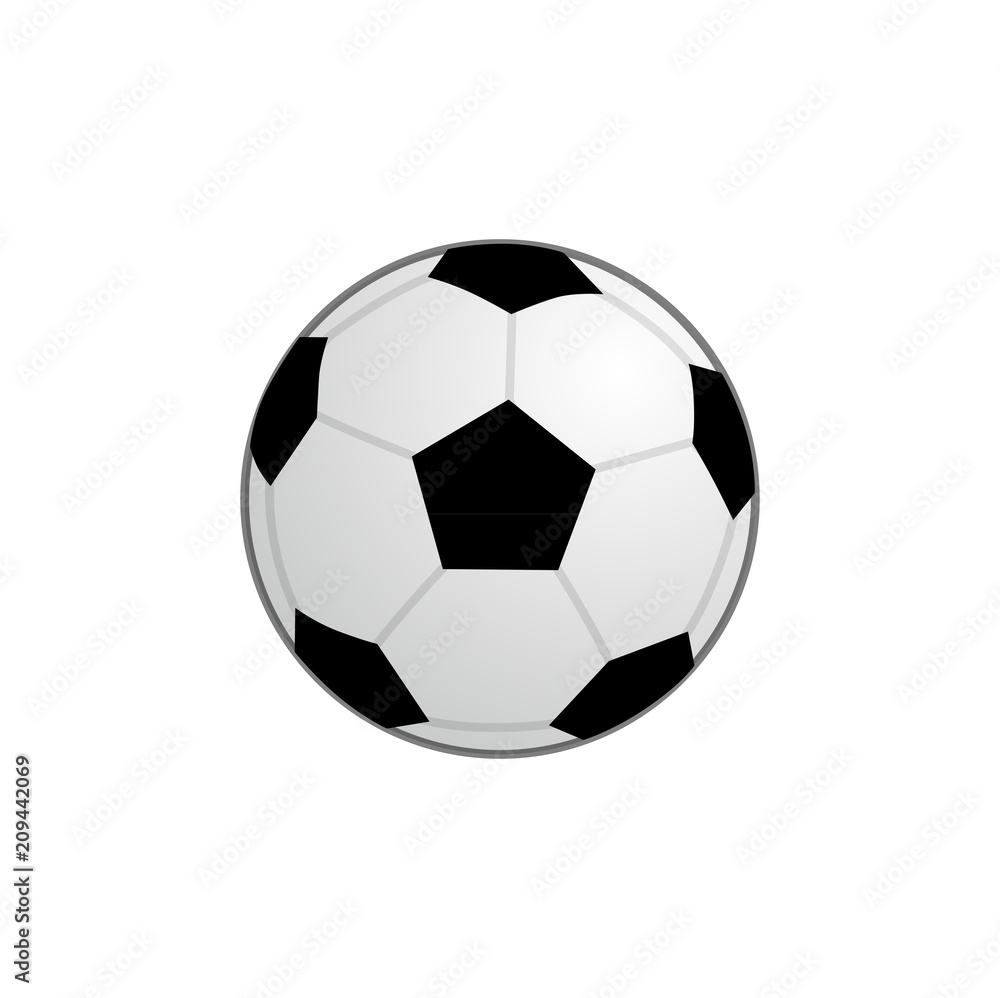 Obraz premium Basic Football Ball icon, Vector Clipart illustration isolated on white