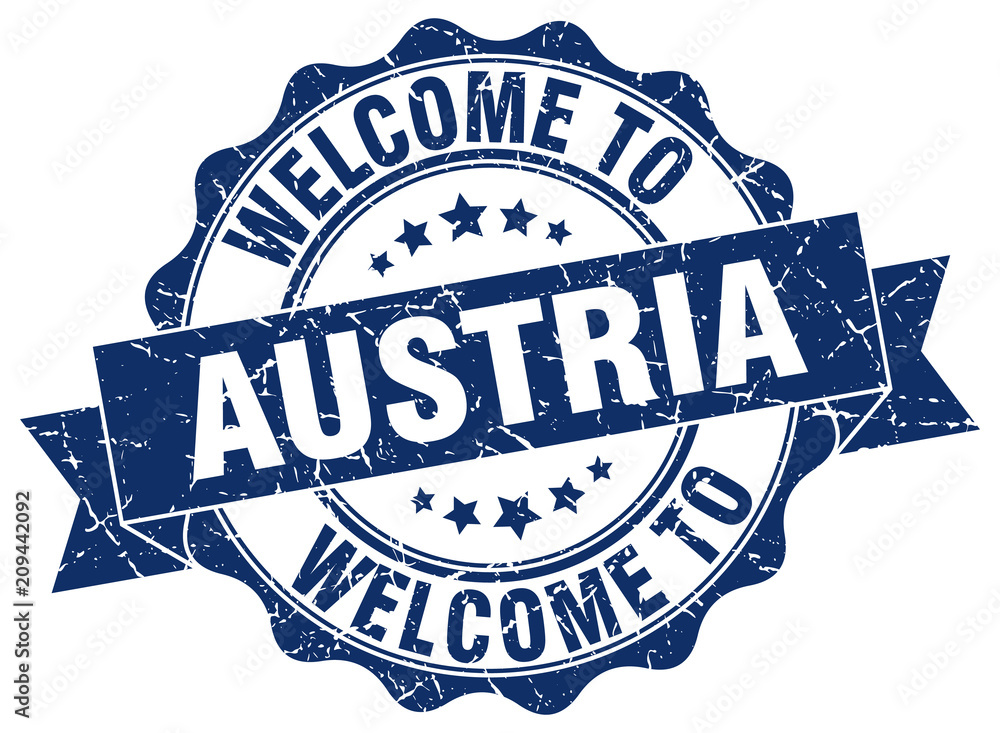 Obraz premium Austria round ribbon seal