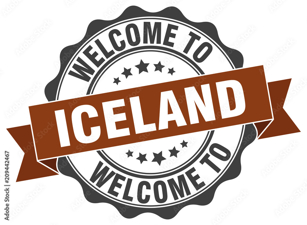 Obraz premium Iceland round ribbon seal