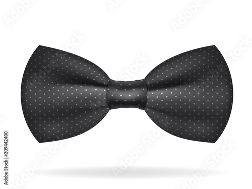Black bow tie gentleman isolated 3d icon design Vector Illustration