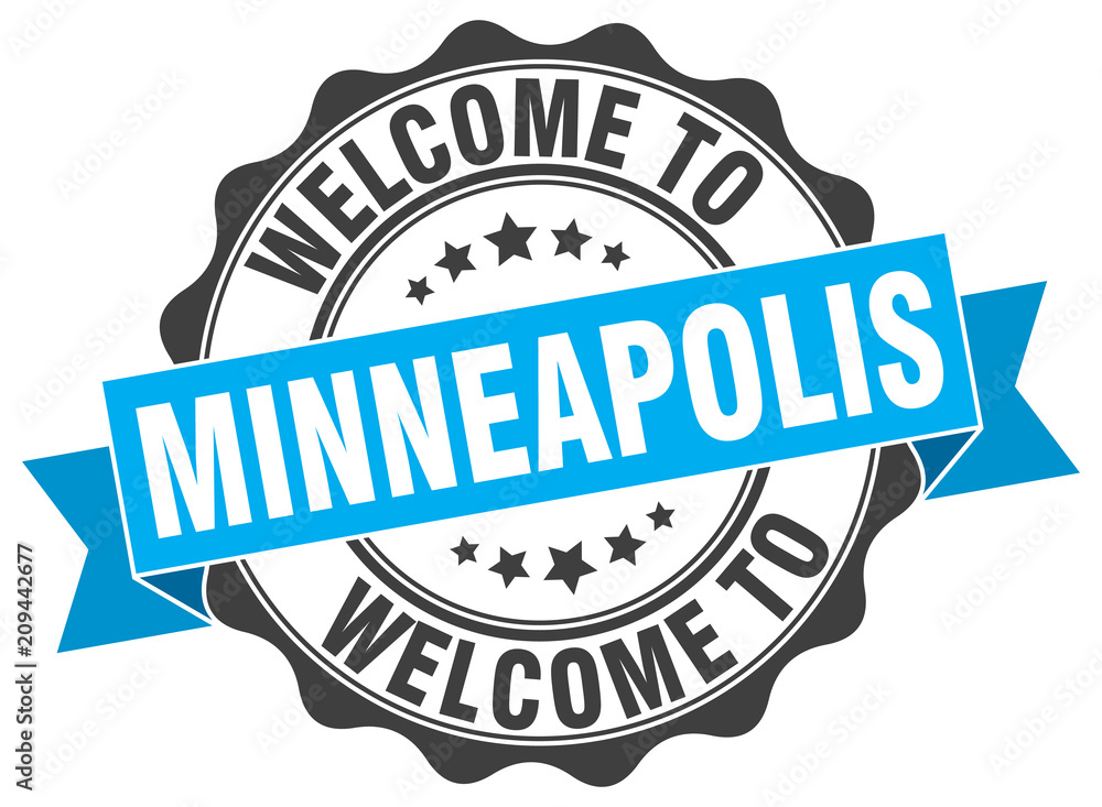 Fototapeta premium Minneapolis round ribbon seal