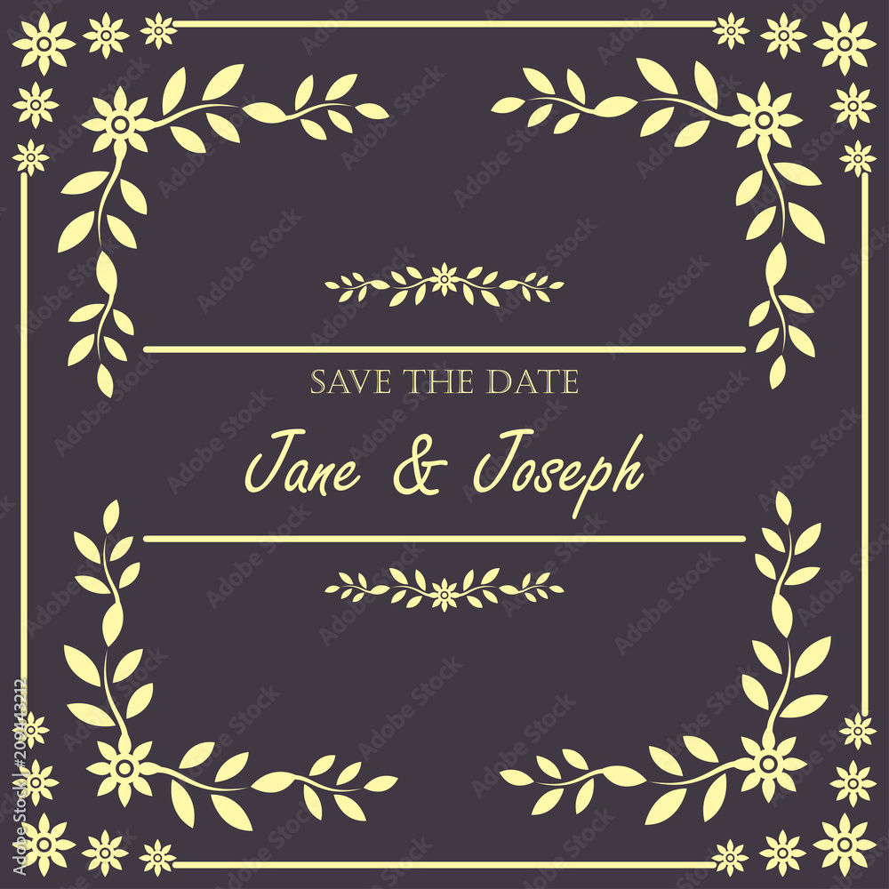 Obraz premium wedding invitation template. vector illustration