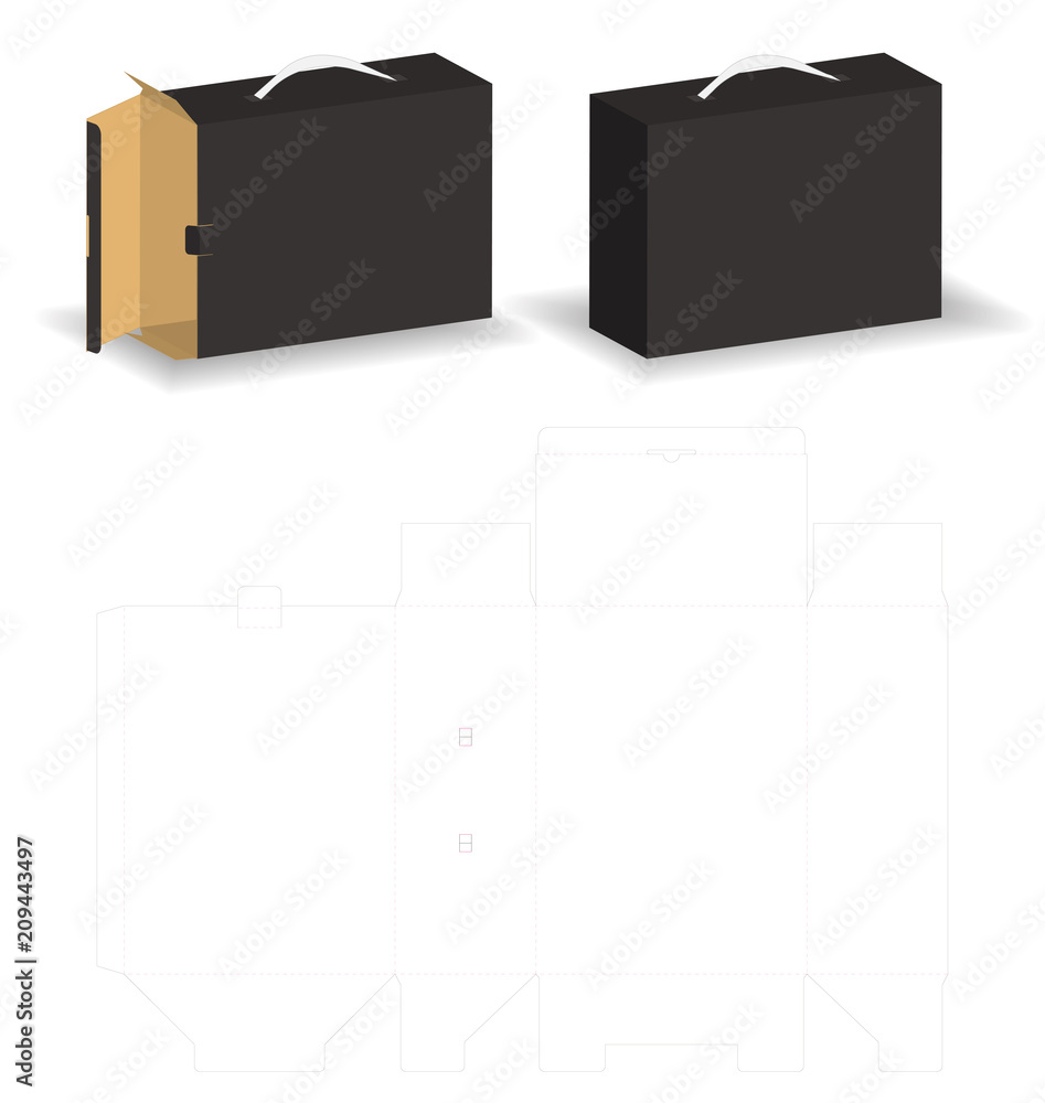 slide rigid box with bag style mockup box dieline slide rigid box with bag style mockup box dieline