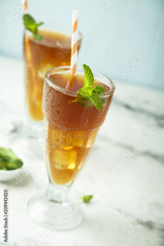 Homemade refreshing iced tea