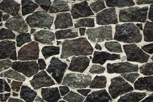 Stone background, wall texture, black and white surface