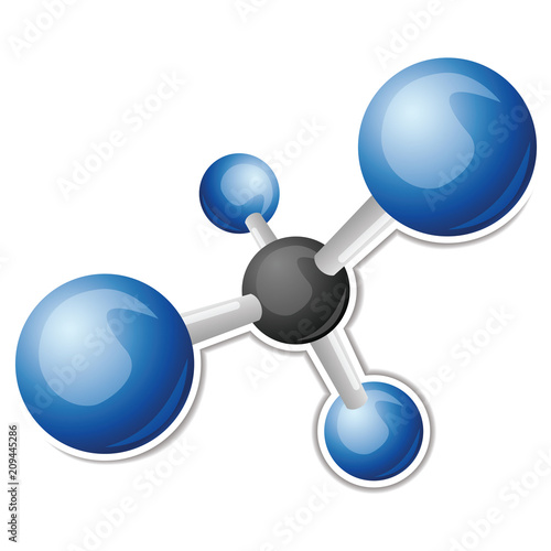 CH4 Methane molecule illustration
