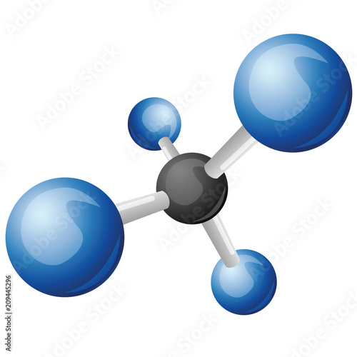 CH4 Methane molecule illustration