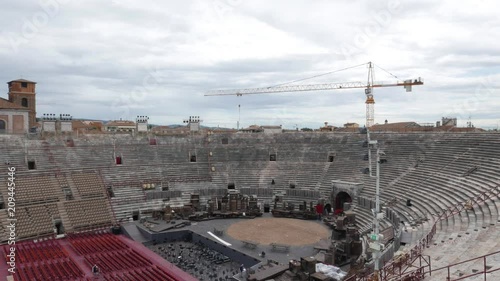 famous Arena ancient Roman amphitheatre built in the first century and still in use today for opera performances, Verona, Italy photo