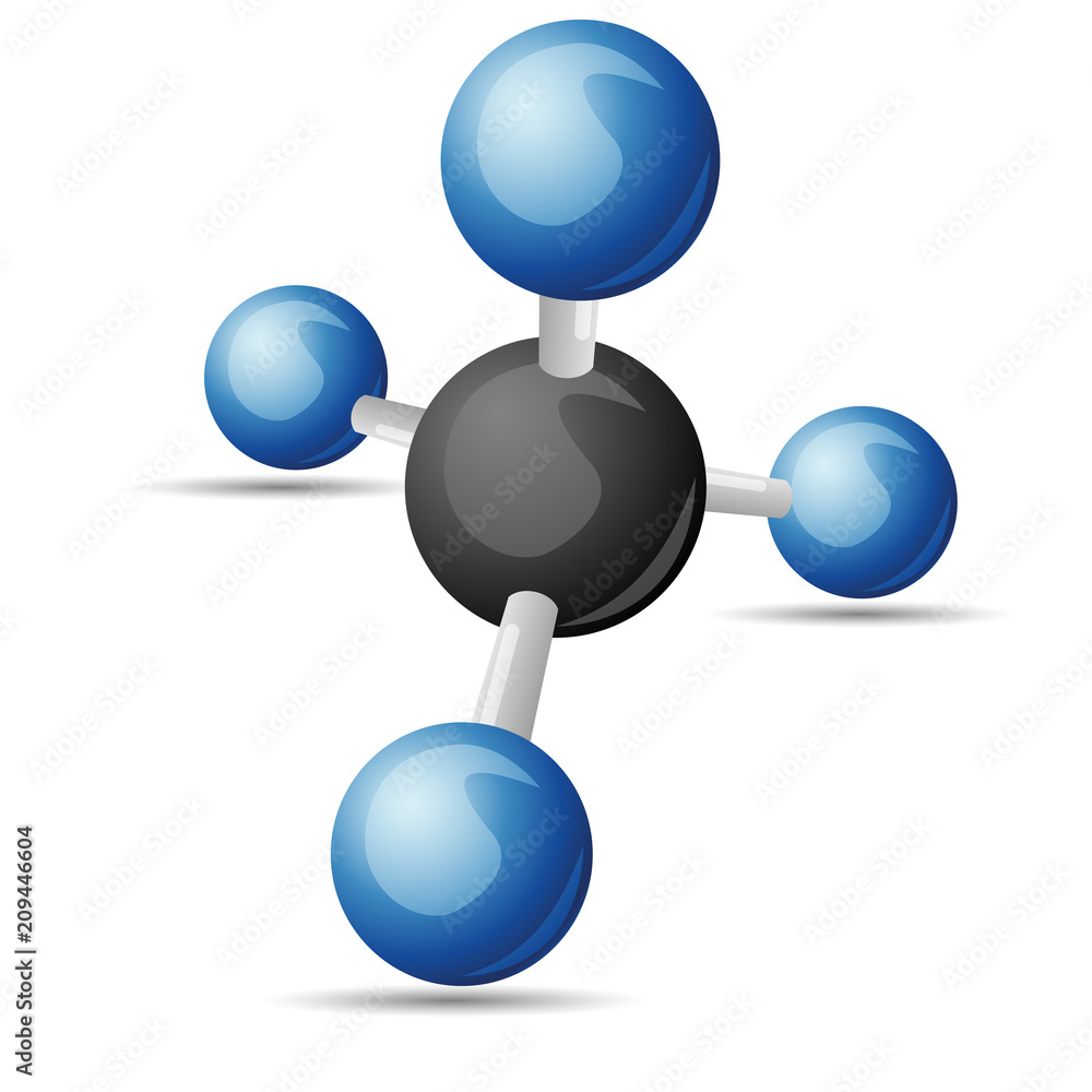 CH4 Methane molecule illustration CH4 Methane molecule illustration