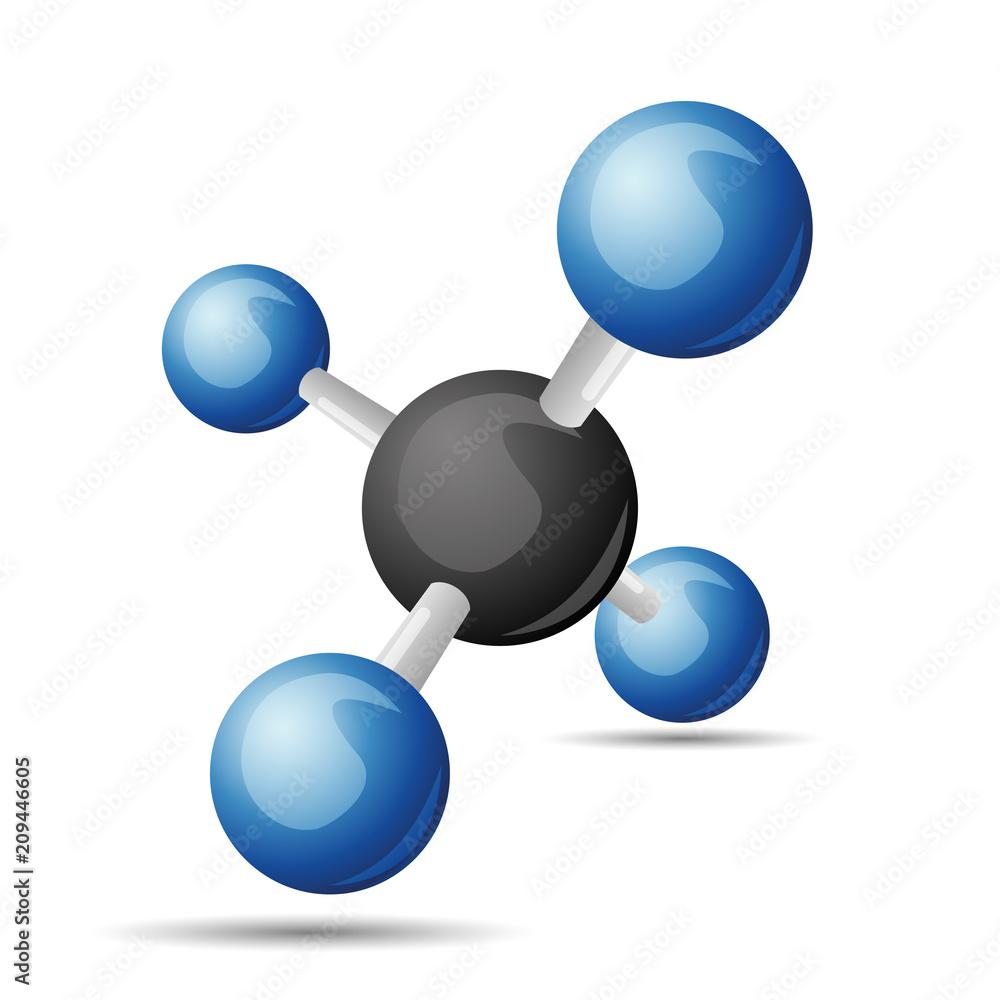 CH4 Methane molecule illustration CH4 Methane molecule illustration
