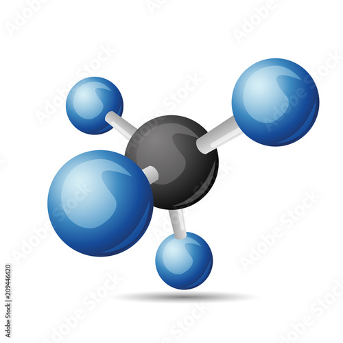 CH4 Methane molecule illustration