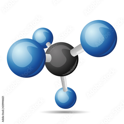 CH4 Methane molecule illustration