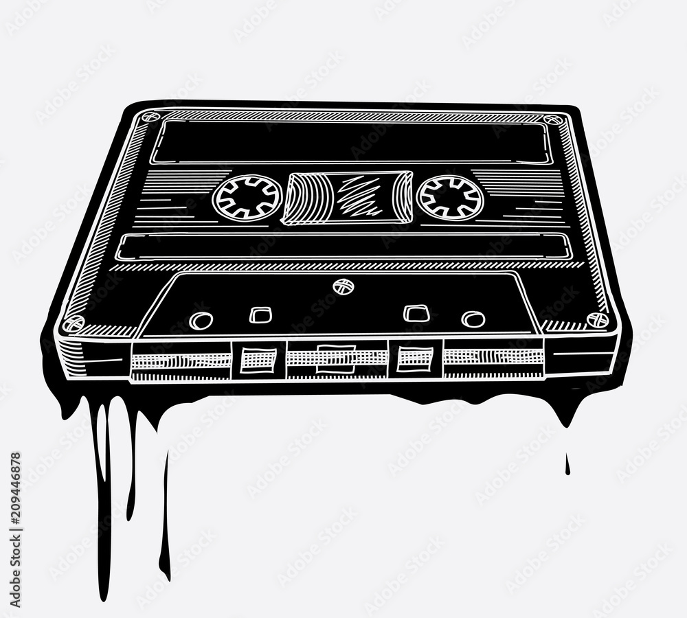 Audio cassette graffiti Stock Vector | Adobe Stock