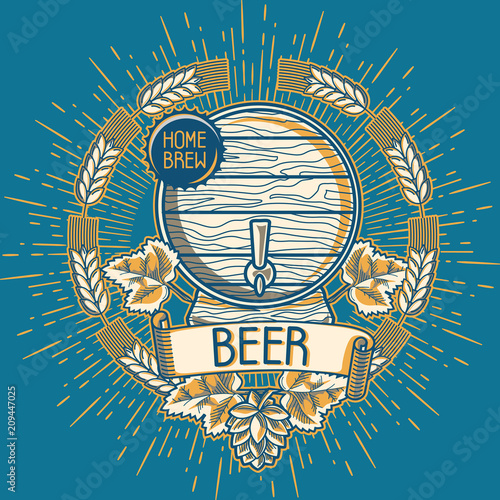 Home brew craft beer emblem