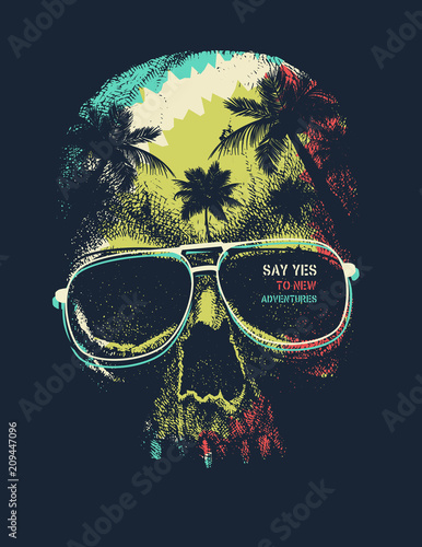 Vector Adventure graphic with skull