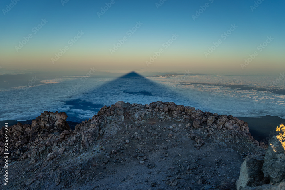 Shadow of the Teide volcano from the summit