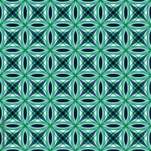 Abstract green seamless geometric pattern. Vector illustration.