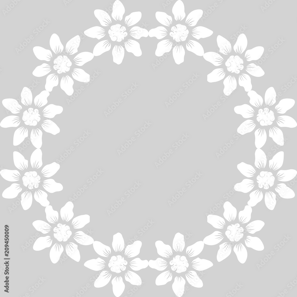 Geometric seamless pattern. Round flower frame Geometric seamless pattern. Round flower frame