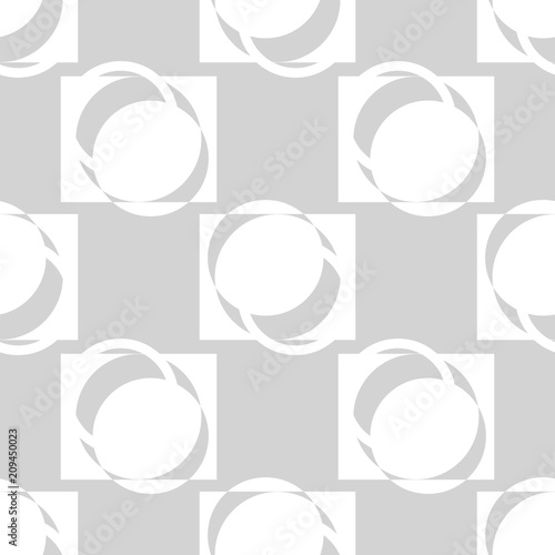 Geometric seamless pattern. Circles, square