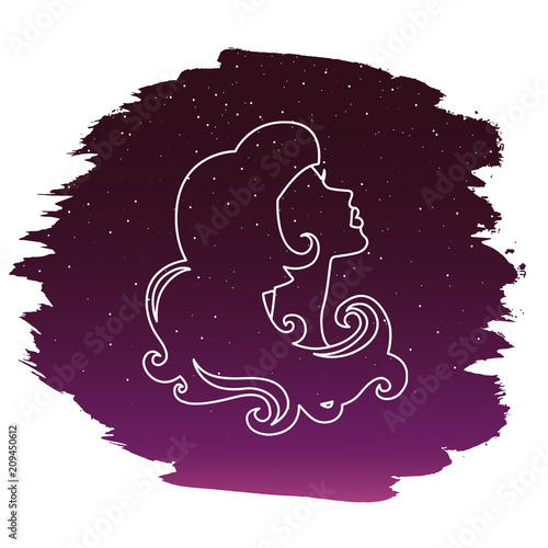 Zodiac sign - virgo. Vector illustration