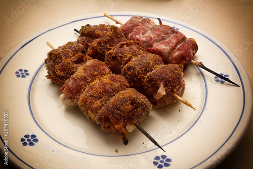 Plate with typical Apulian skewers, named Bombette photo